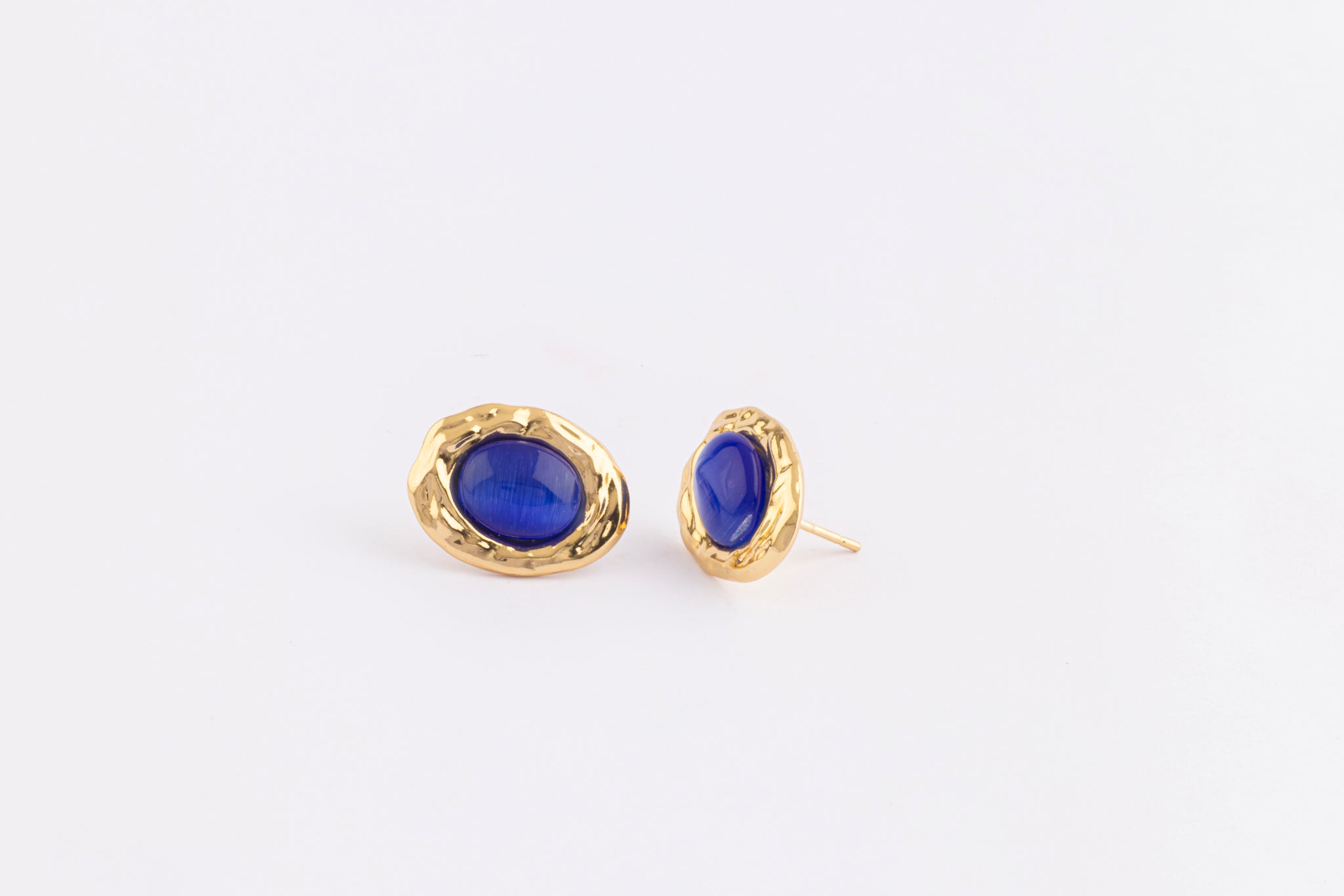 Aretes Gold Midnight Oval