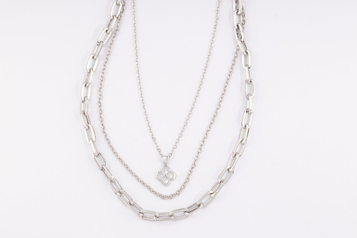 Set Trebol Crystal Silver