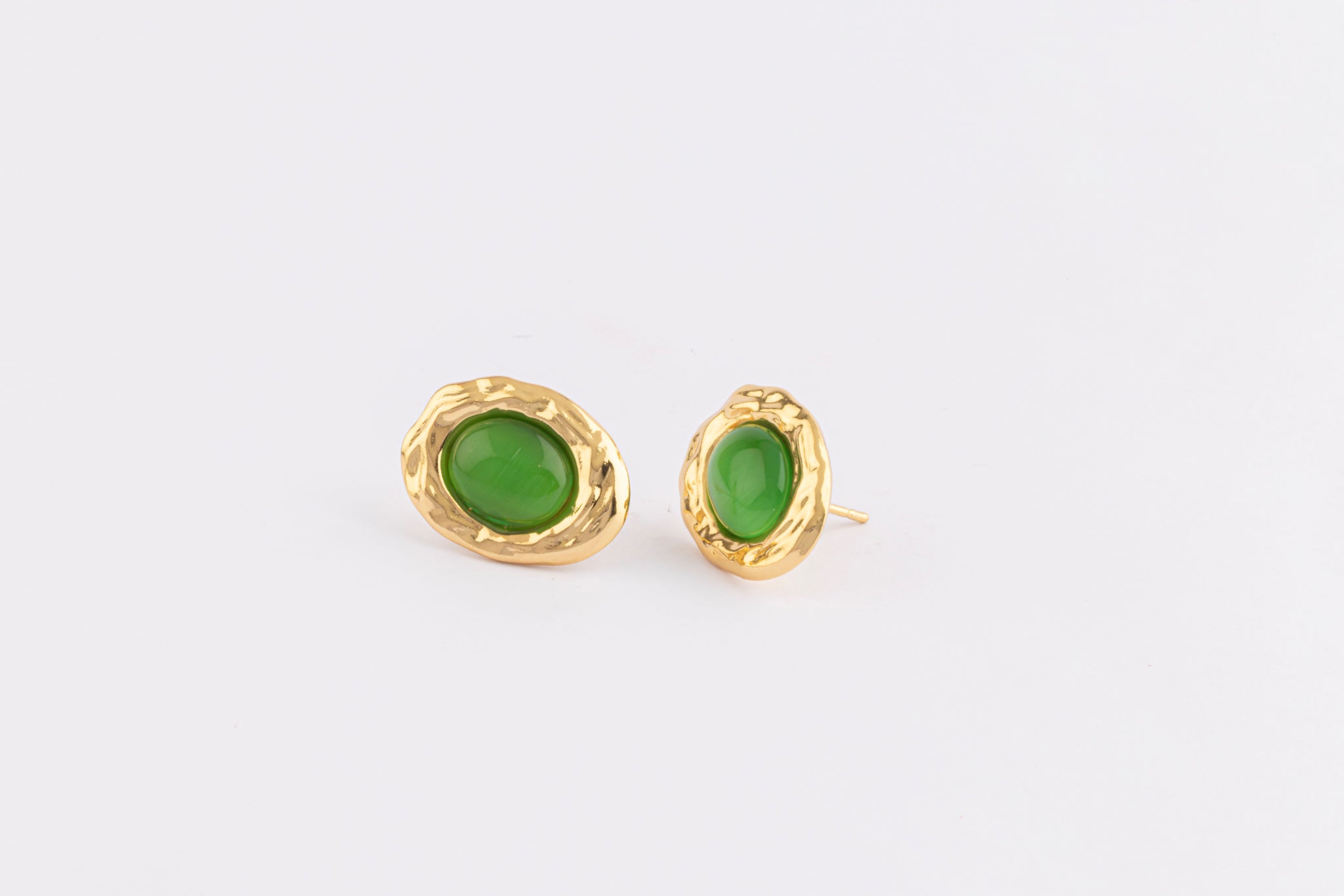Aretes Gold Emerald Oval