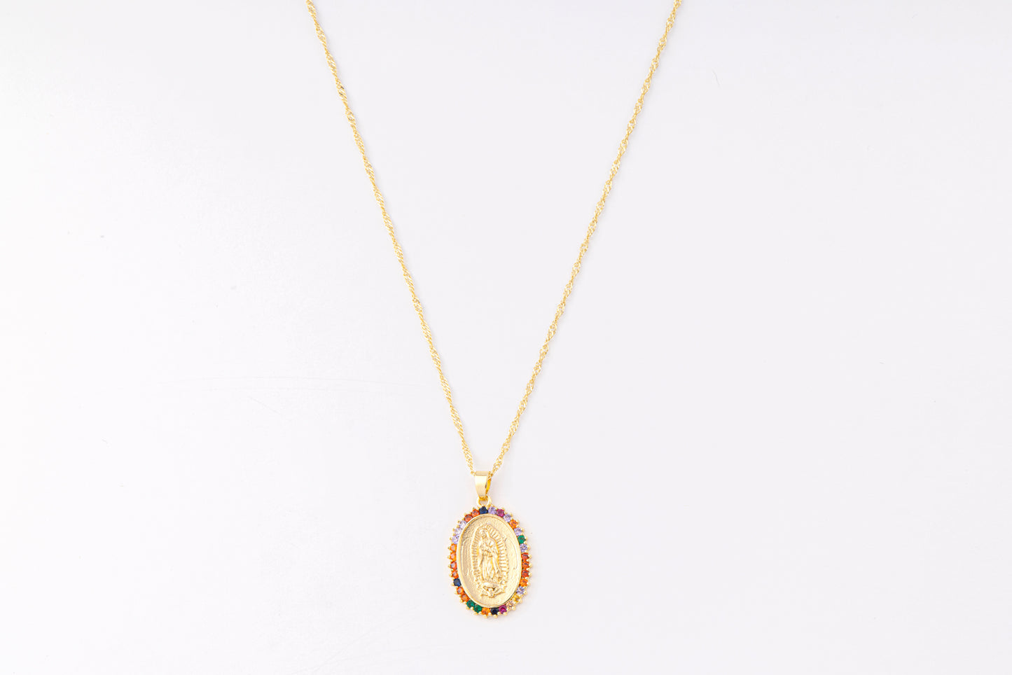 Collar Medalla Virgen Multicolor
