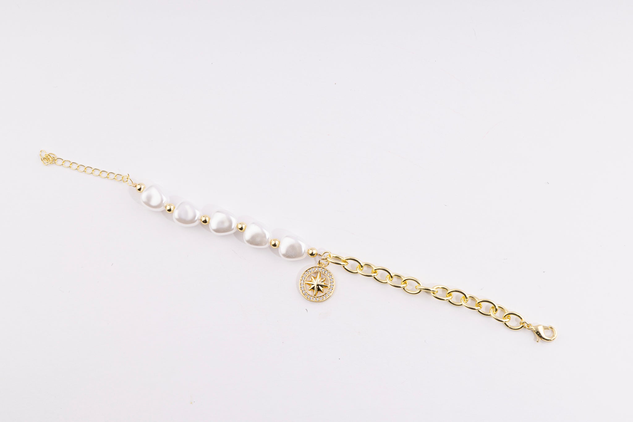 Pulsera Perlas Heart Compass