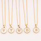 Collar Medal White Initial