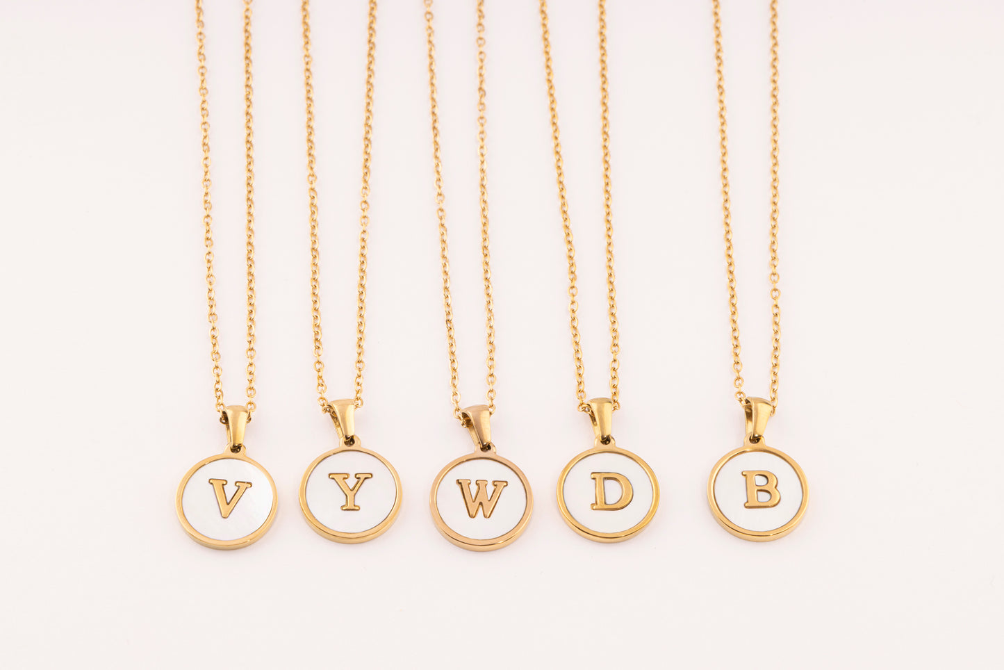 Collar Medal White Initial