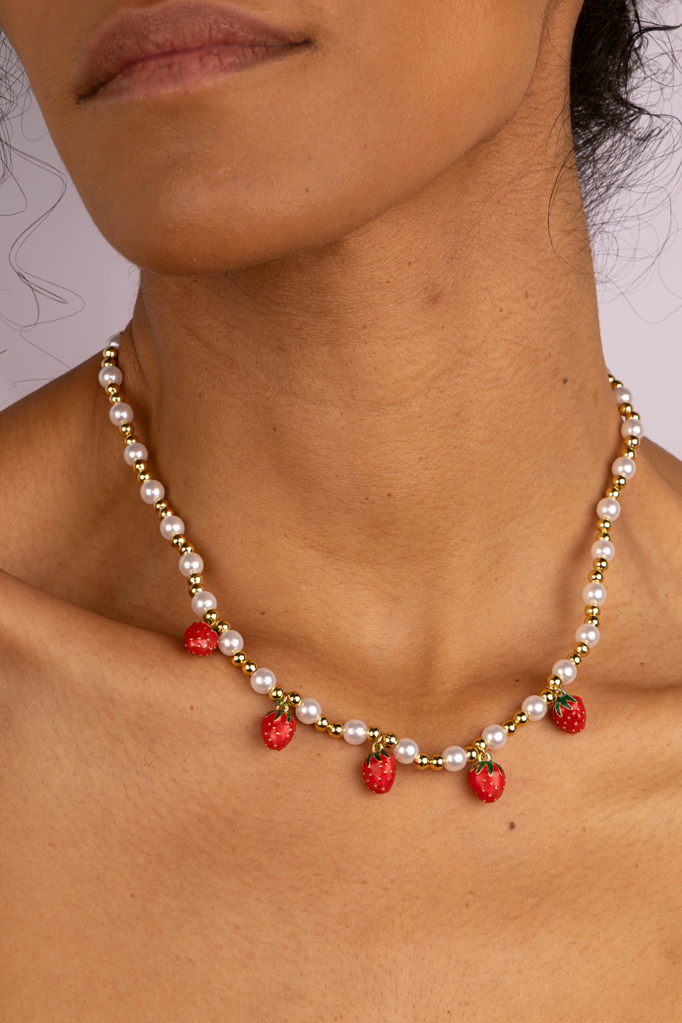 Collar Strawberry Pearl