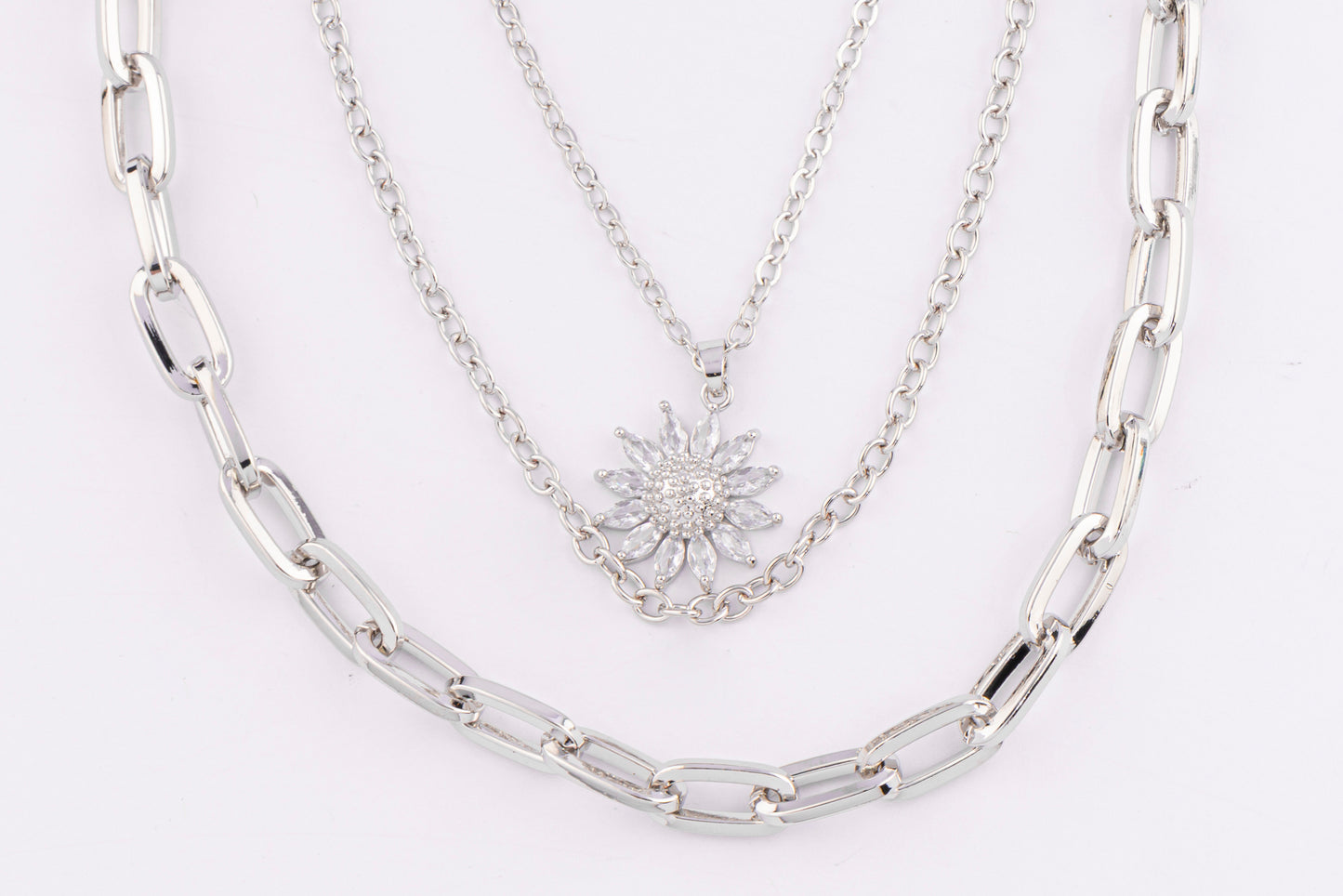 Set Triple Silver Sunburst