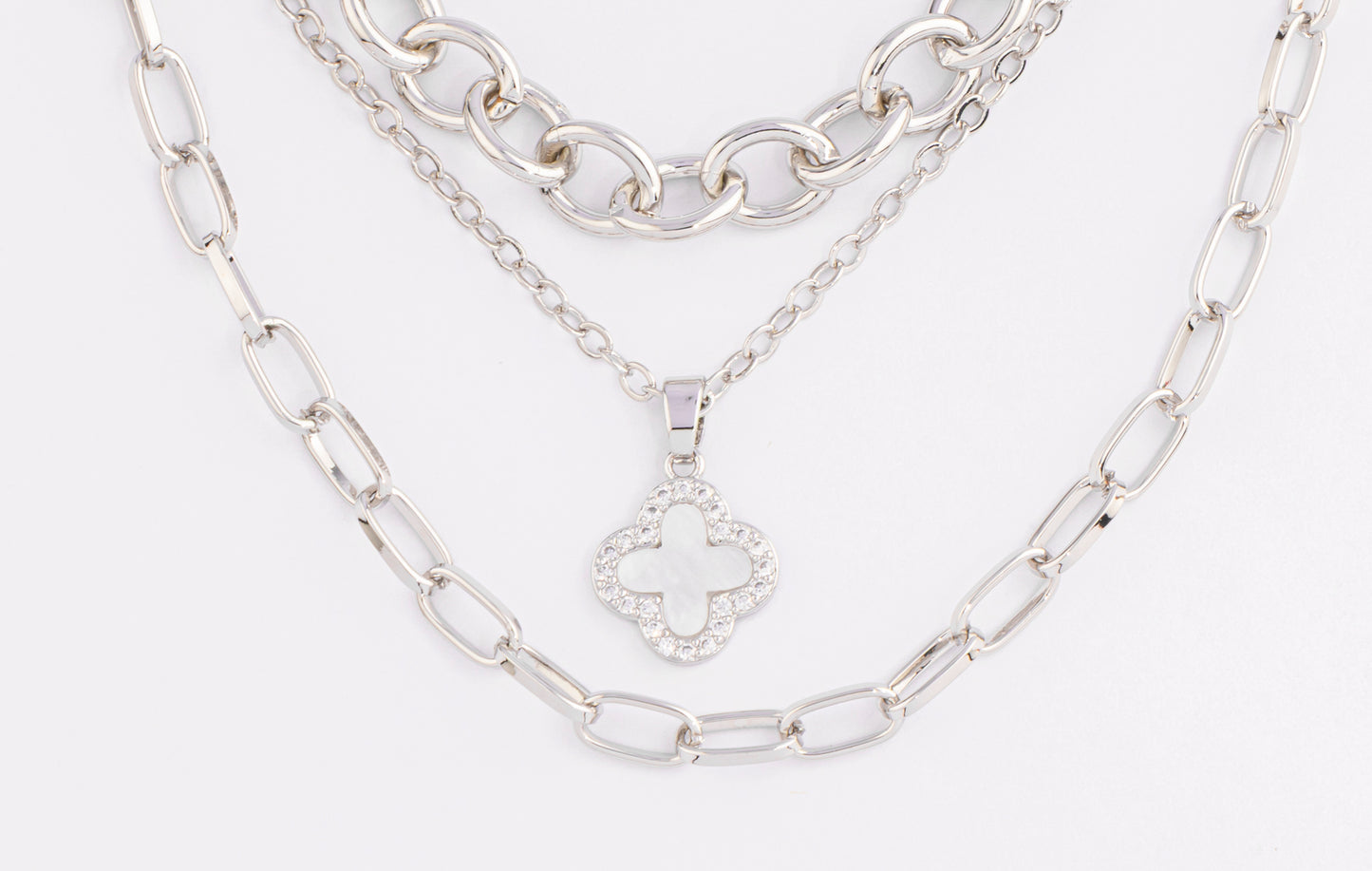 Set Triple Silver Clover