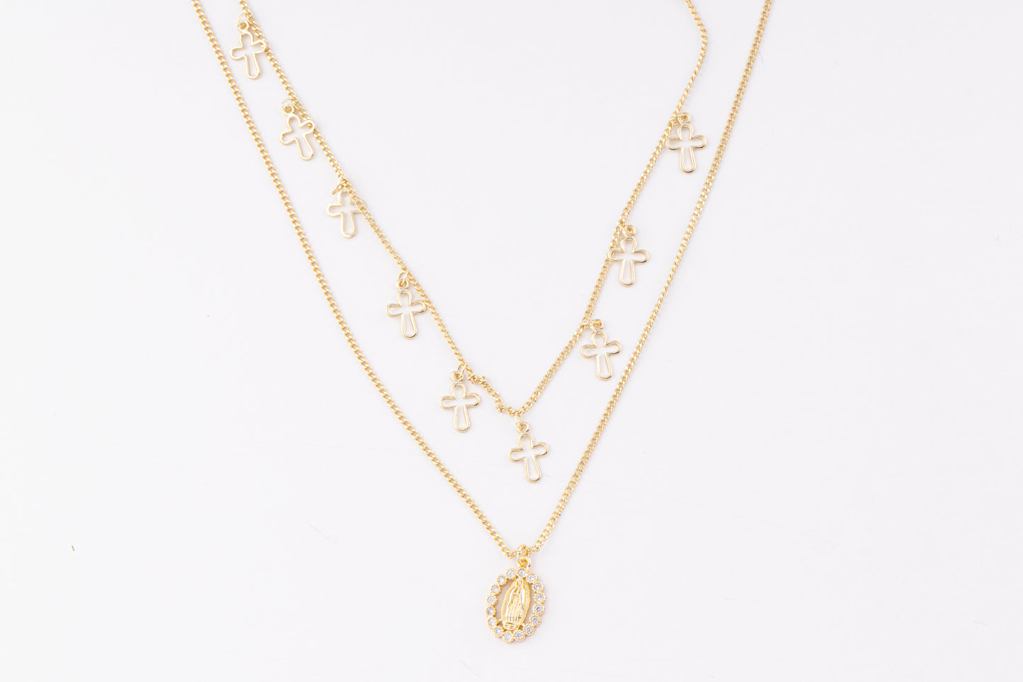 Collar Virgen Cross Layers