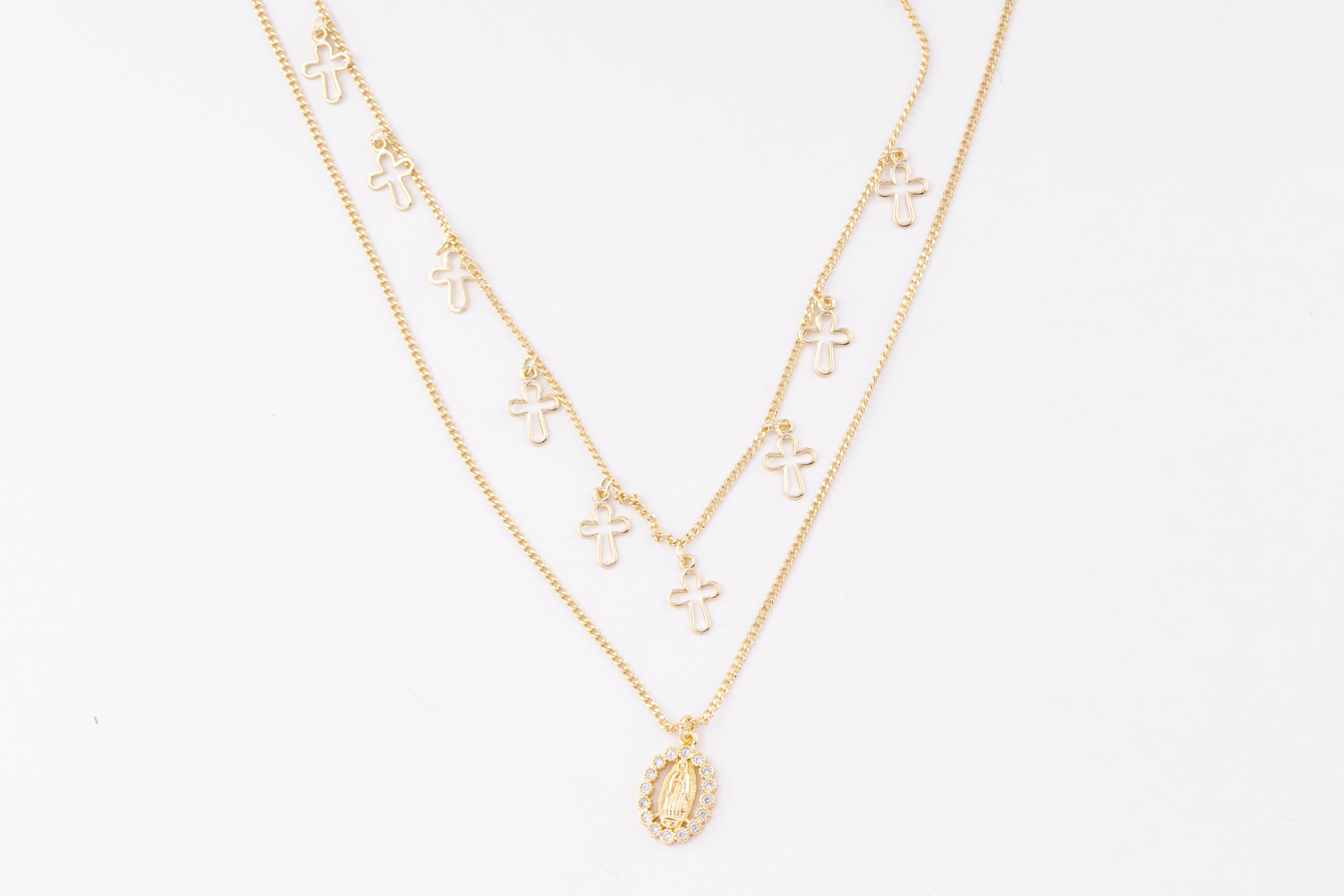 Collar Virgen Cross Layers