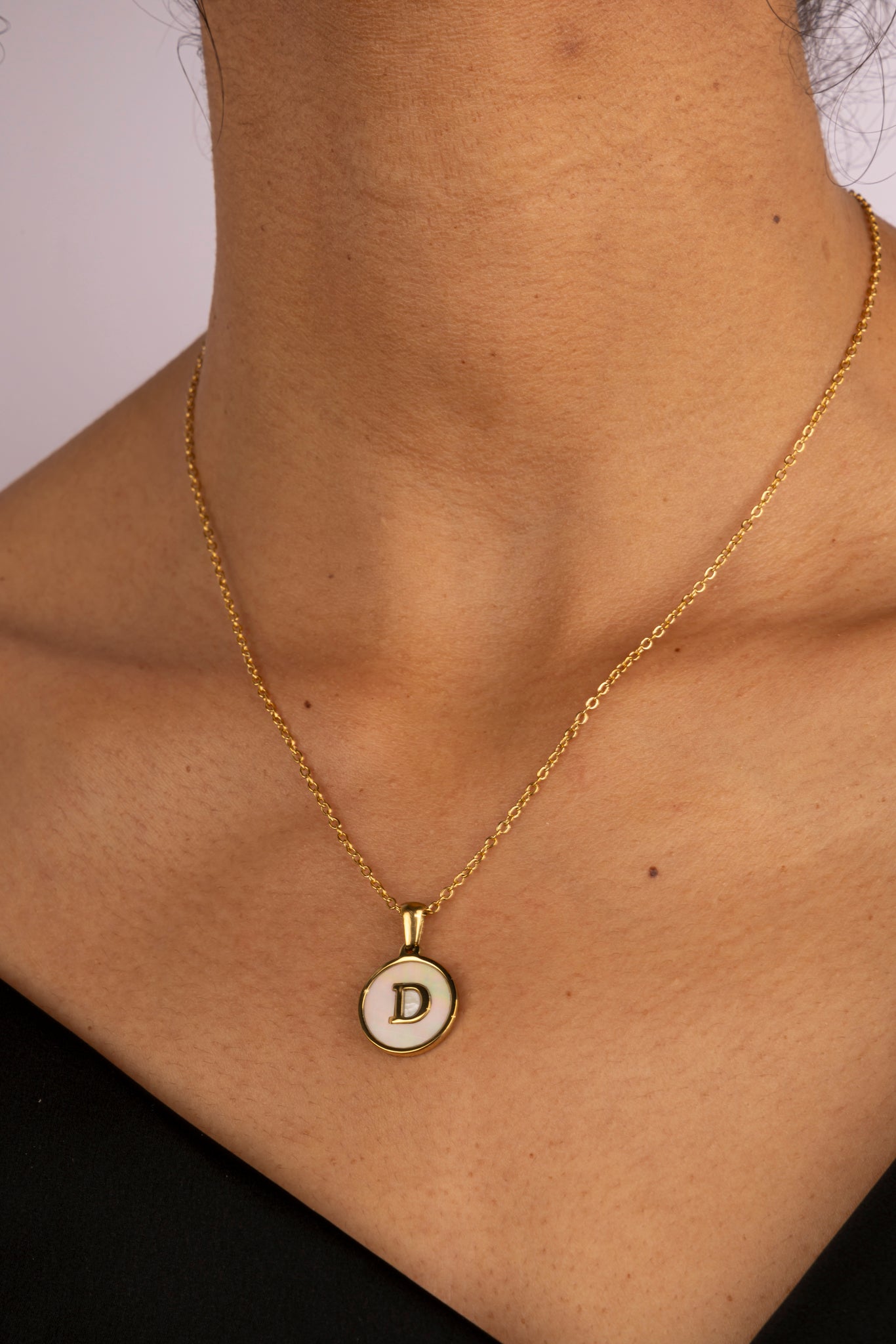 Collar Medal White Initial