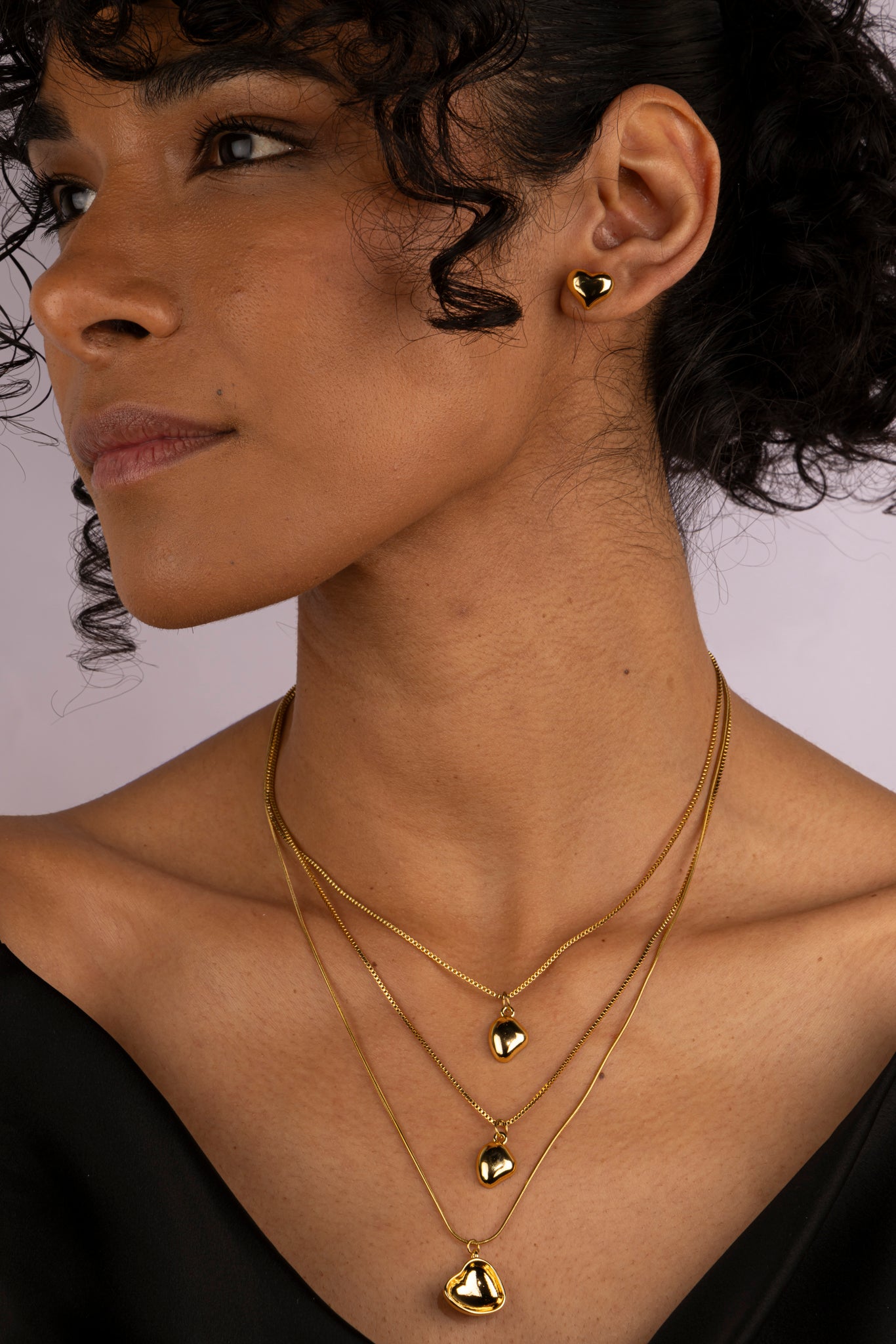 Set Golden Heart Abstract Layers