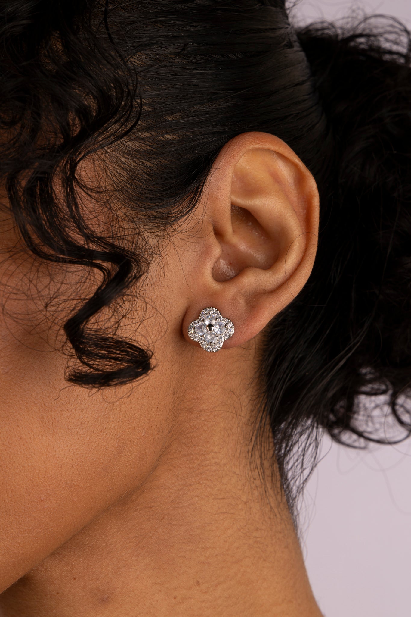 Aretes Silver Clover