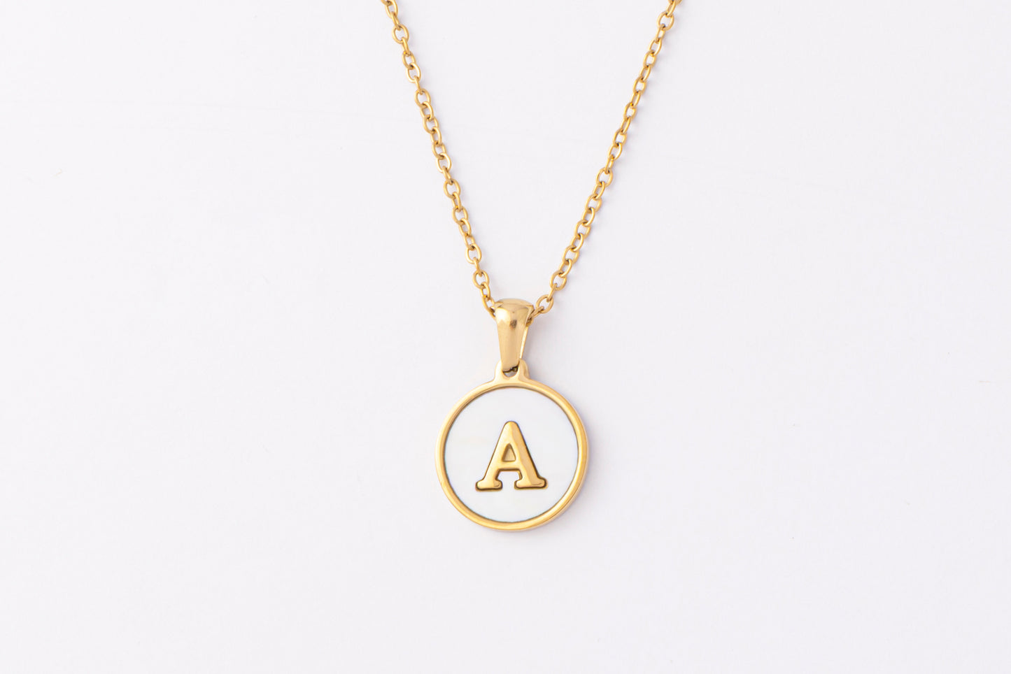 Collar Medal White Initial