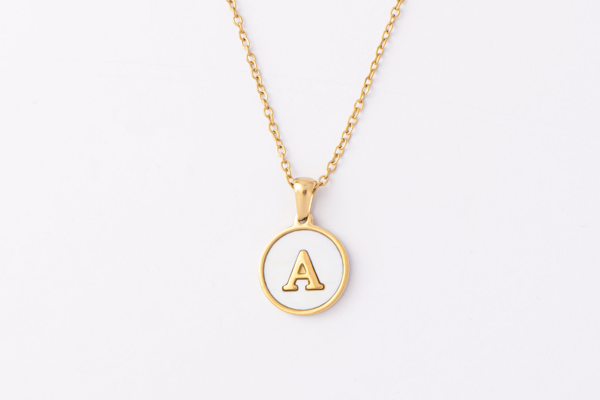 Collar Medal White Initial