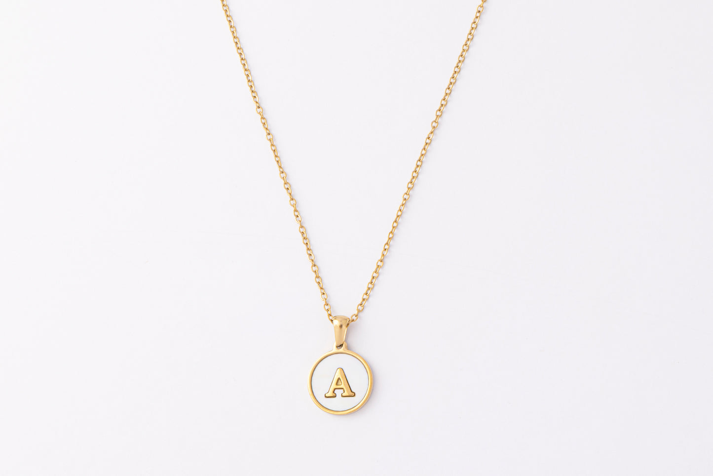 Collar Medal White Initial