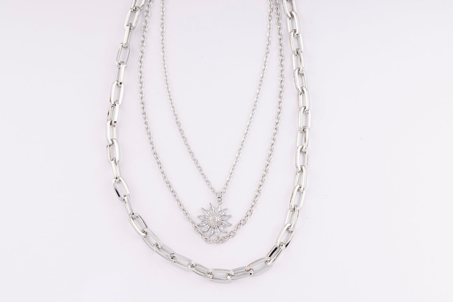 Set Triple Silver Sunburst