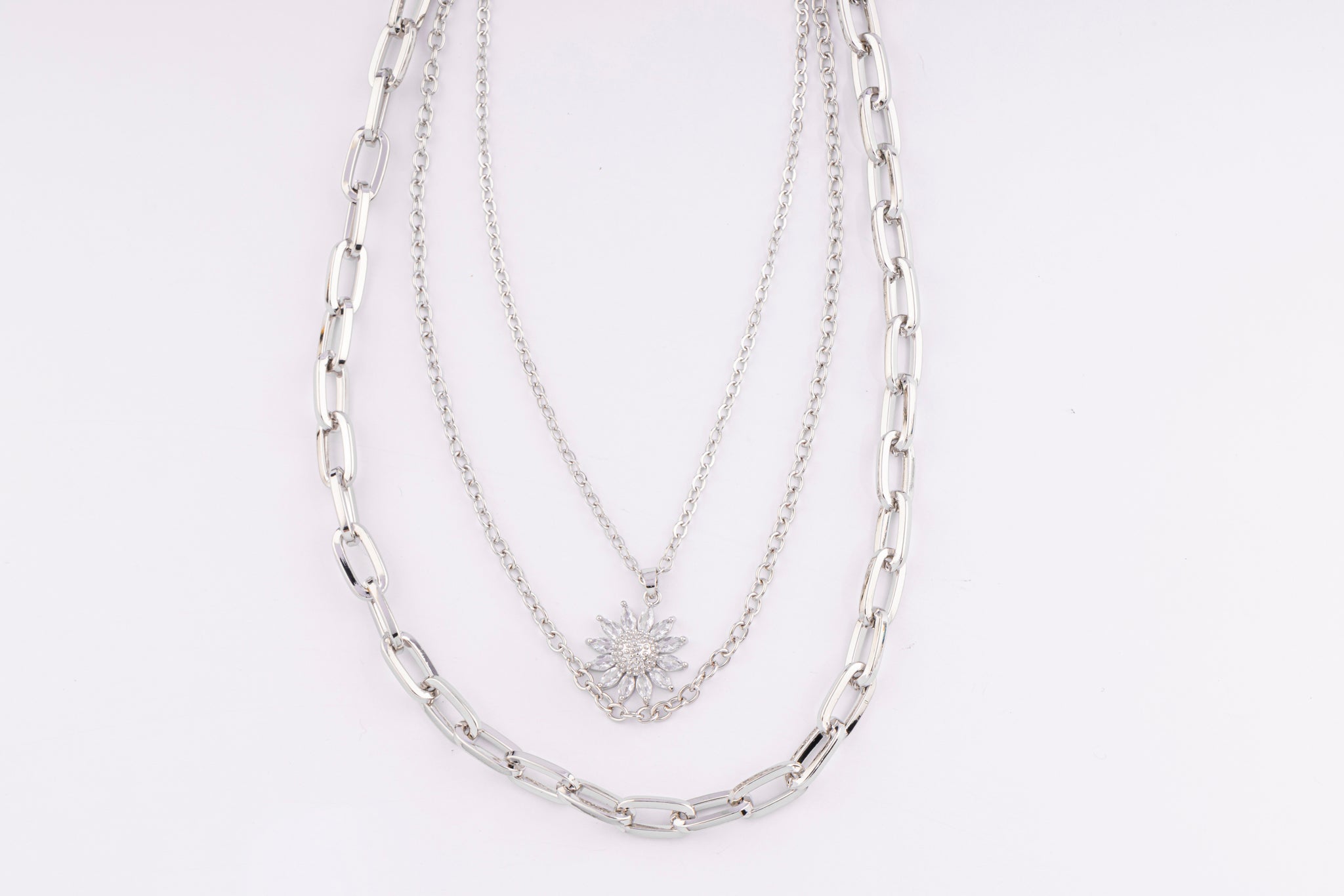 Set Triple Silver Sunburst