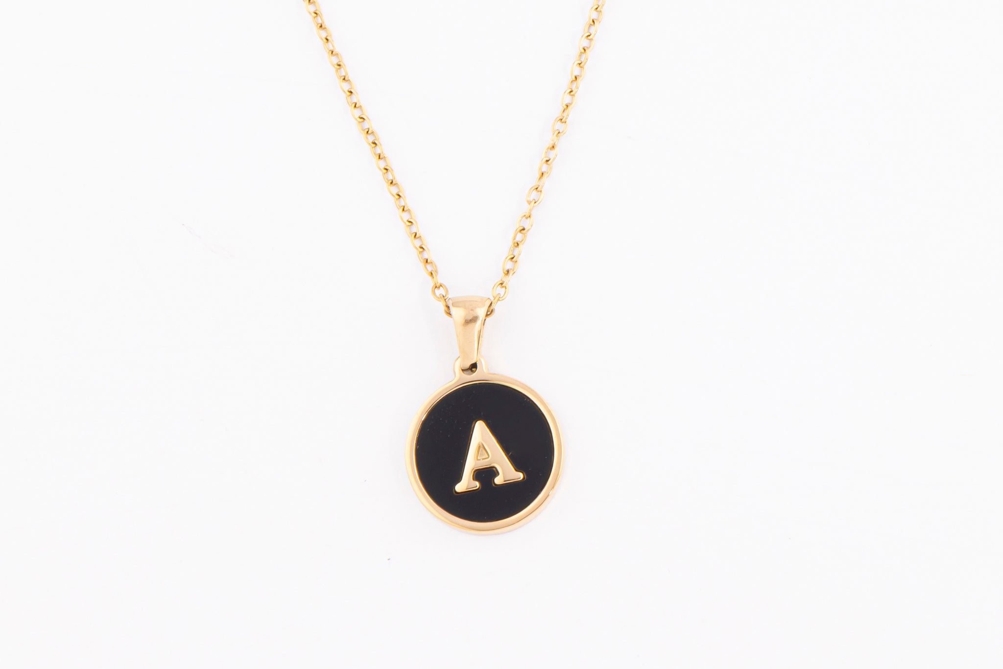 Collar Medal Black Initial