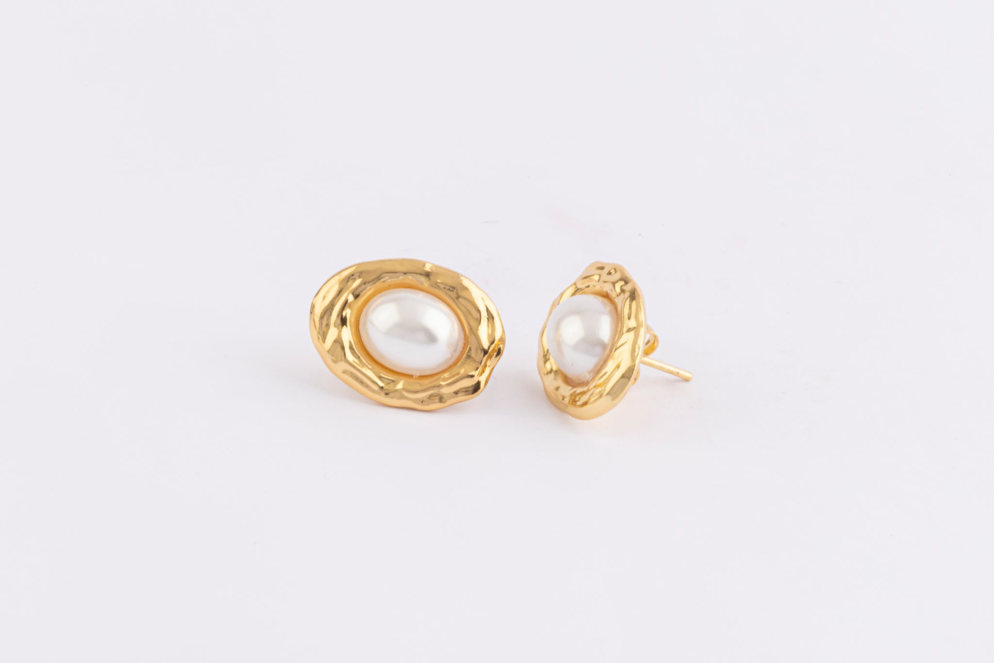 Aretes Gold Pearl Oval